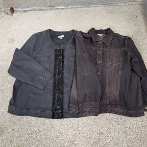 Lot of 2 Denim Jackets CJ Banks & Laura Ashley